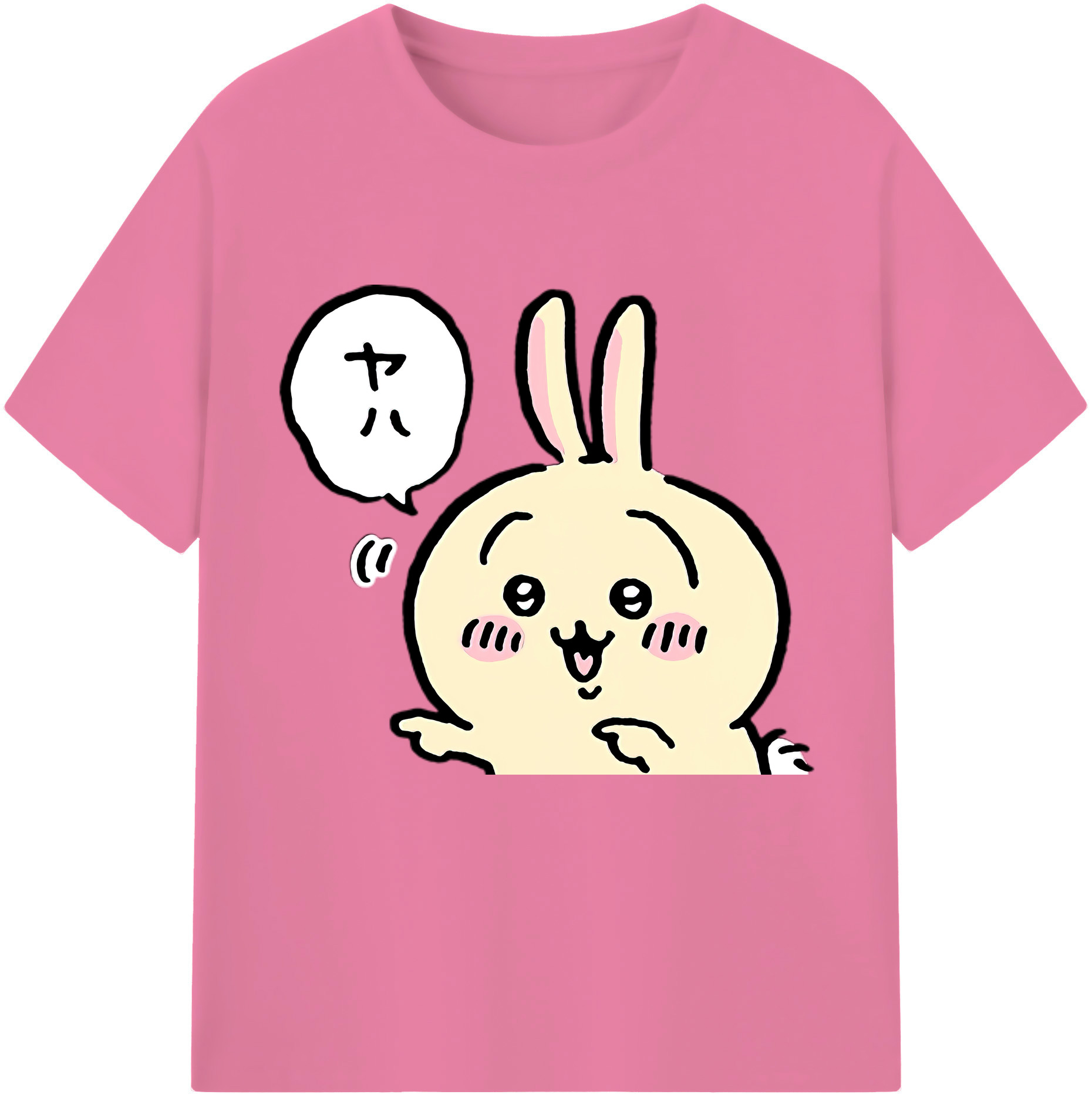 （画像用） ちいかわ うさぎ Chii-kawa usagi 綿100％半袖Tシャツ（フロントプリント）